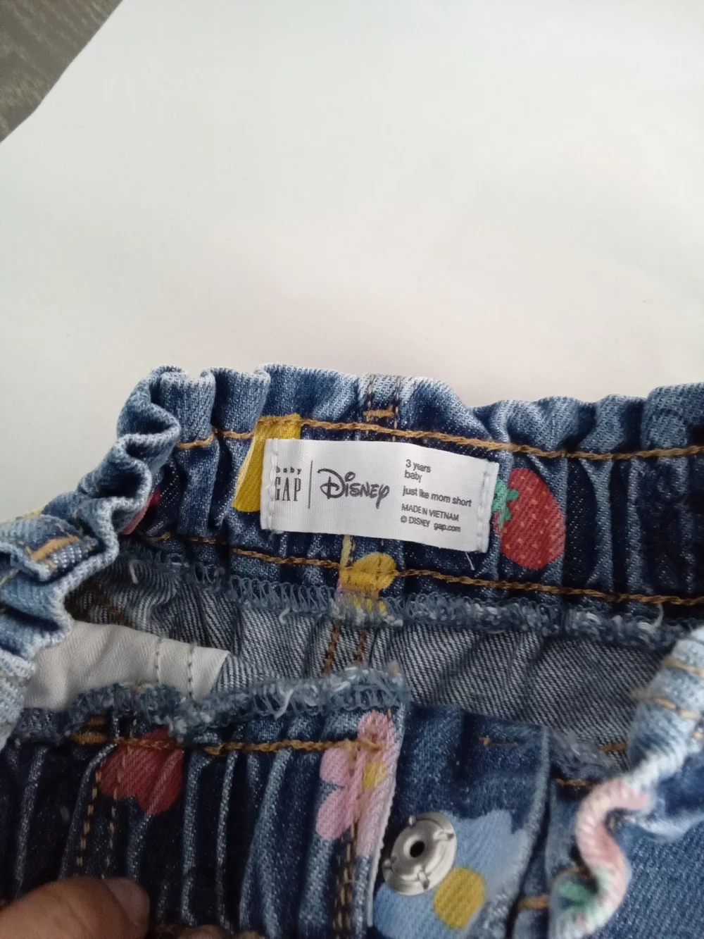 Baby Gap Girls Fruit Floral Denim Shorts Frayed Hem NWT